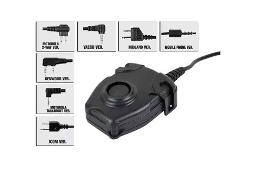 Botón PTT con enchufe militar Peltor (Yaesu)