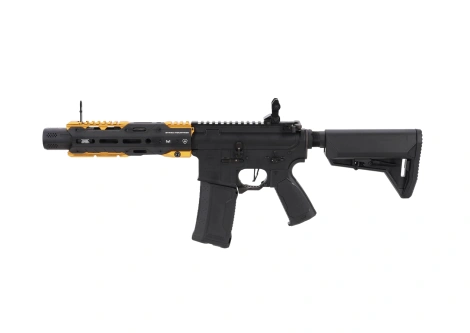 Karabinek ASG King Arms x Strike Industries Sentinel GRIDLOK® 8.5" Aster SE ETU Czarno-złoty